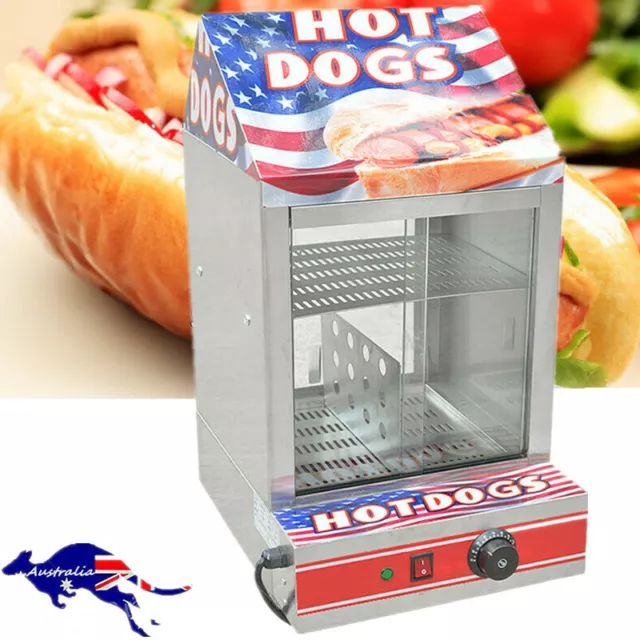 Hot Dog Warmer Bun Insulation Cabinet Commercial Snack Sausage Electric Steamer