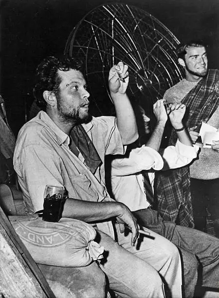 Welles Orson Director actor USA during filming USA film Macbeth- 1948 Old Photo