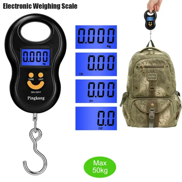 50KG Digital Travel Fish Luggage Postal Hanging Hook Electronic Weighing Scale