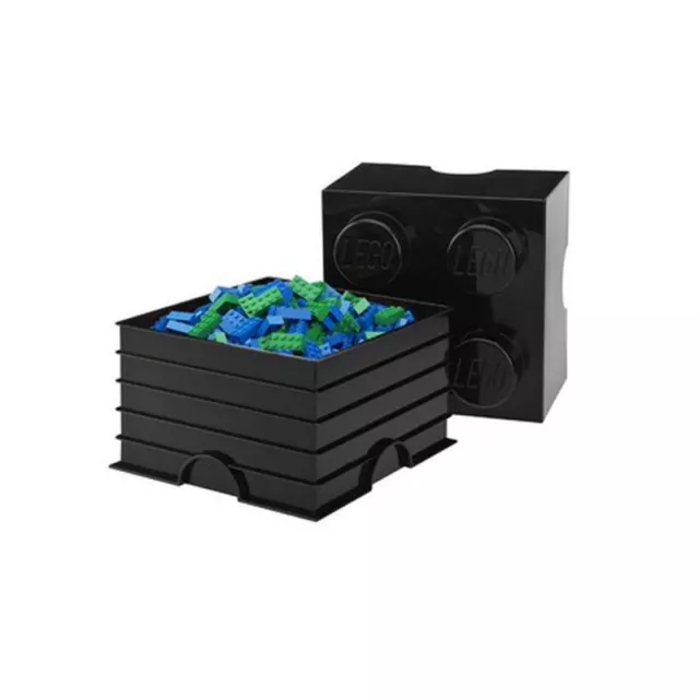 Lego Grande Caja Almacenaje Nuevo - 4 Negro Ladrillo