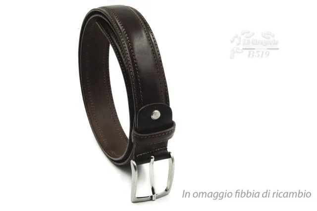 Cintura uomo donna in vera pelle artigianale regolabile made in italy cm 3,5