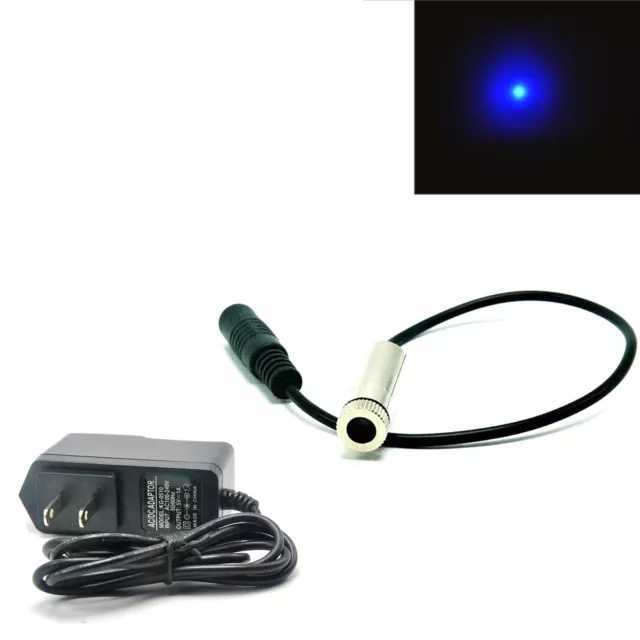 Focusable 445nm 450nm 50mw Blue Dot Laser Diode Module with 5V Adapter 12x40mm