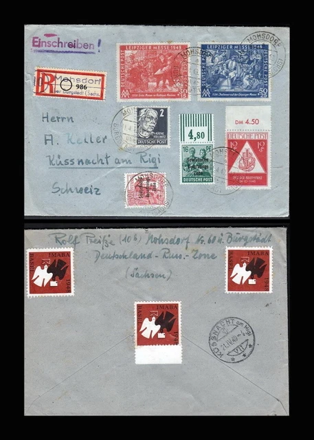 0984 - Germany Soviet Zone 1949 Registered Cover Mohsdorf To  Kuessnacht Am Rigi