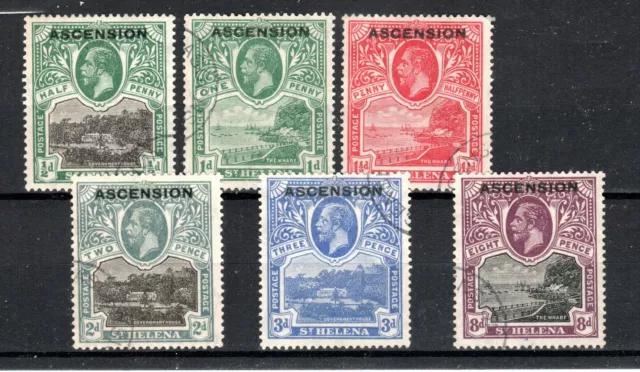 1922 Ascension St Helena Opt Values To 8d Sg 1-6 Fu Cds