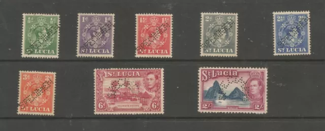 ST LUCIA  selection of original 1938 GVI  STAMPS   perforated specimen,scarce