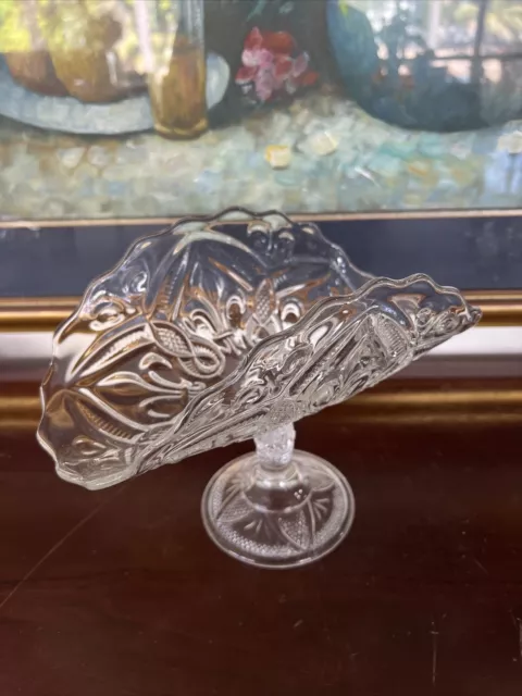 Large Antique Clear Glass Banana Stand Centrepiece