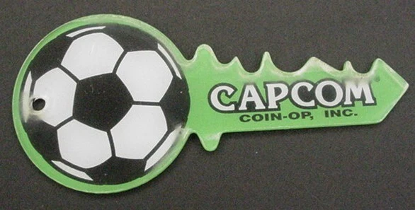Flipper Football Green Pinball Machine Plastic Key Chain