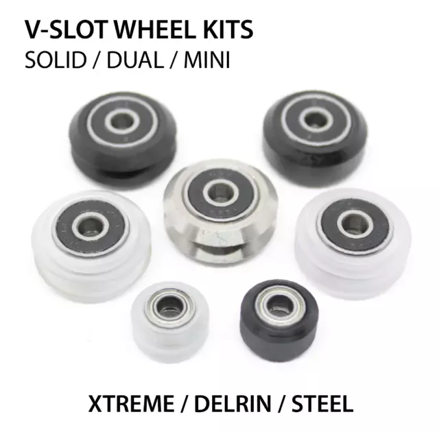 V-Slot V-Wheel Kits Xtreme / Delrin / Steel / Solid / Dual / Mini for DIY,CNC UK