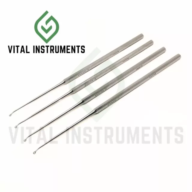 4 Buck Ear Curette #0 Angled 6.5" Blunt ENT Surgical Instruments Stainless CE