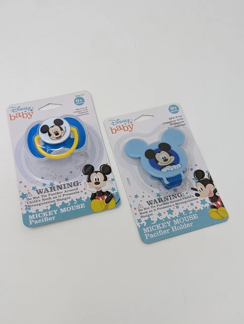Baby Infant gift set: Disney Mickey Mouse Pacifier with cover + Holder