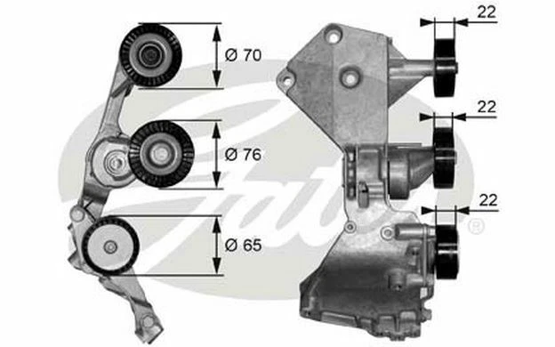 GATES Galet tendeur pour MERCEDES-BENZ VANEO T38466 - Pièces Auto Mister Auto