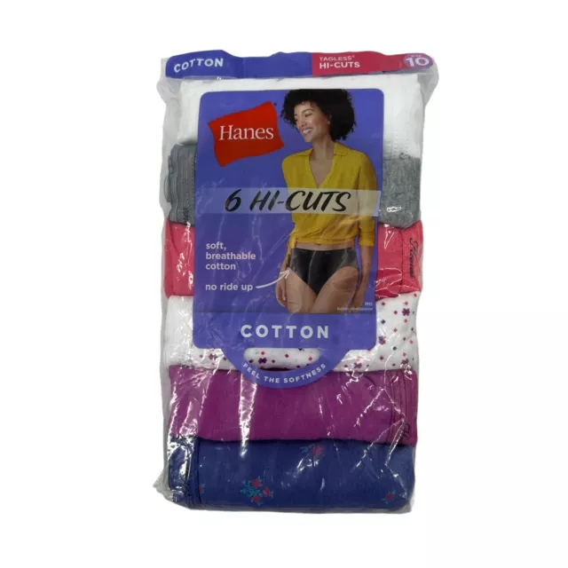 Hanes Womens 3 Pack Hi-Cut Cotton Tagless Panties - Pastel Green - [RN15763]