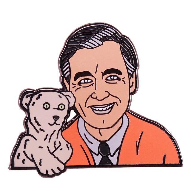 Nostalgic Childhood Mr. Rogers Pin With Hand Puppet, PBS Public Children's Show