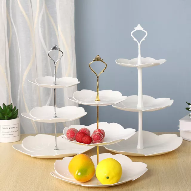 3 Tier Cake Stand Afternoon Tea Wedding Party Plates Tableware Vintage Embossed
