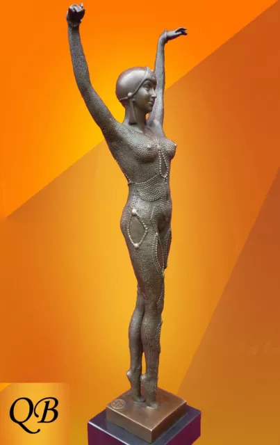 Art Deco Bronze Figurine Sculpture Statue Dourga Hot Cast Chiparus Erotic Lady