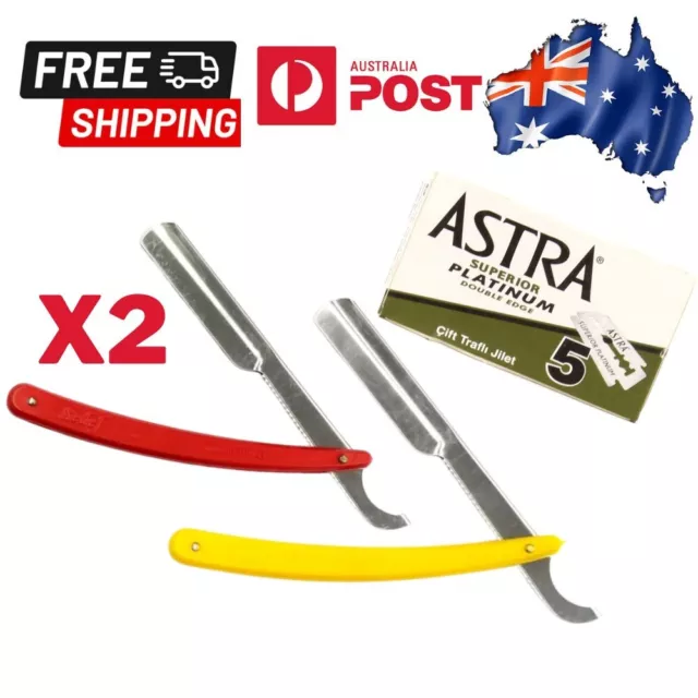 Sharp Barber Salon Straight Cut Throat Shaving Razor Shavette Astra 10 Blades