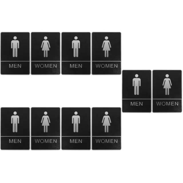 10 pcs Gender Toilet Sign Men and Women Toilet Sign Self-adhesive Restroom