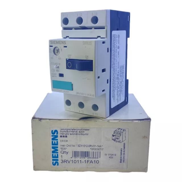 Siemens 3RV1011-1FA10 Leistungsschalter 690V AC 3,5-5A 3-polig