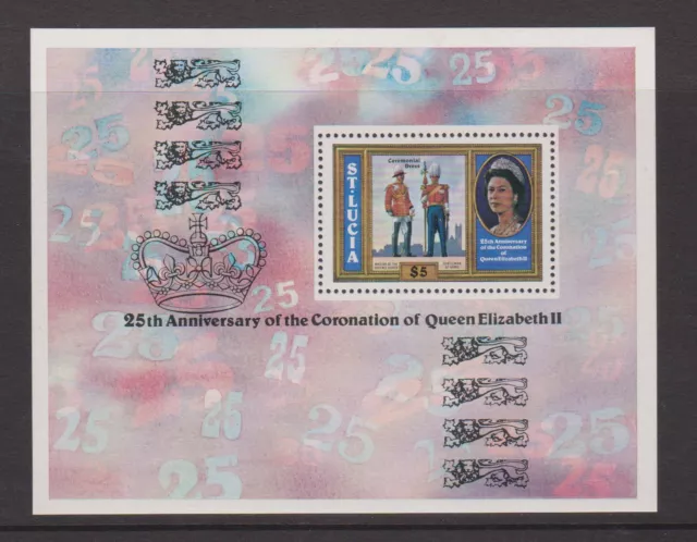 St. Lucia Mnh Stamp Miniature Sheet 1978 25Th Anniversary Of The Coronation Qeii