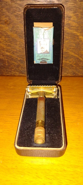 vintage gillette razor in case