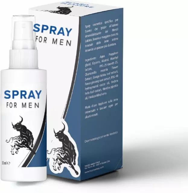 Spray Ritardante per Uomini. 30 Ml, Piacere Più Lungo. Stimolante, Evita Rapport