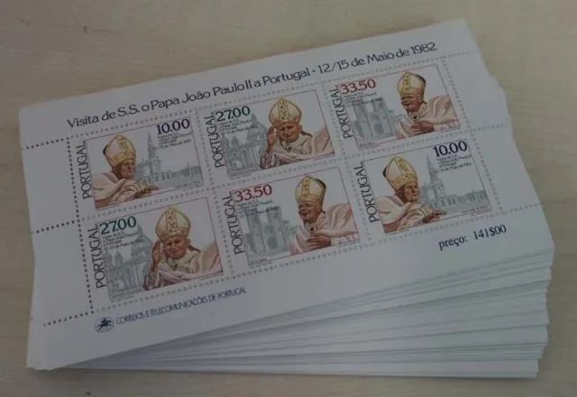 1982 Portugal; 100 Blocks Papst, Bl. 36, postfrisch/MNH, ME 900,-
