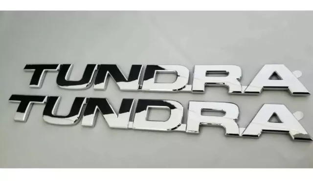 2x TUNDRA Letter Door Emblems Nameplate Matte Black (Fits Toyota Tundra 2014-19)