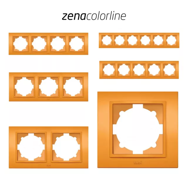 Prise, prises, interrupteur cadre coloré ZENA cadre orange