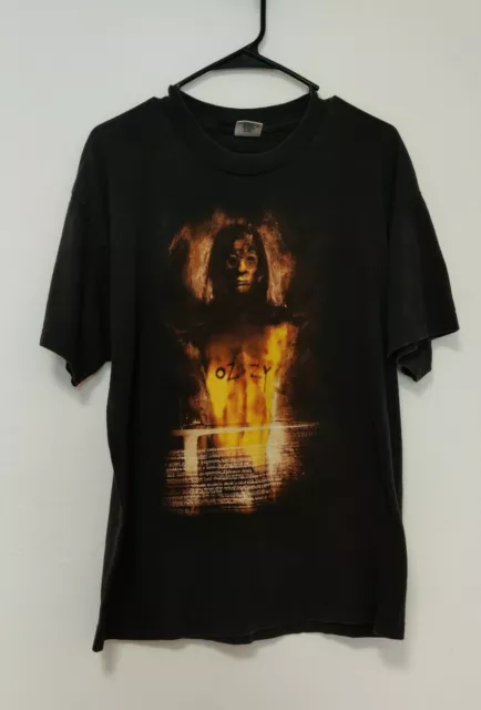 Vintage Ozzy Osbourne Rare Concert T Large  HYLAND Middle Finger Black Sabbath