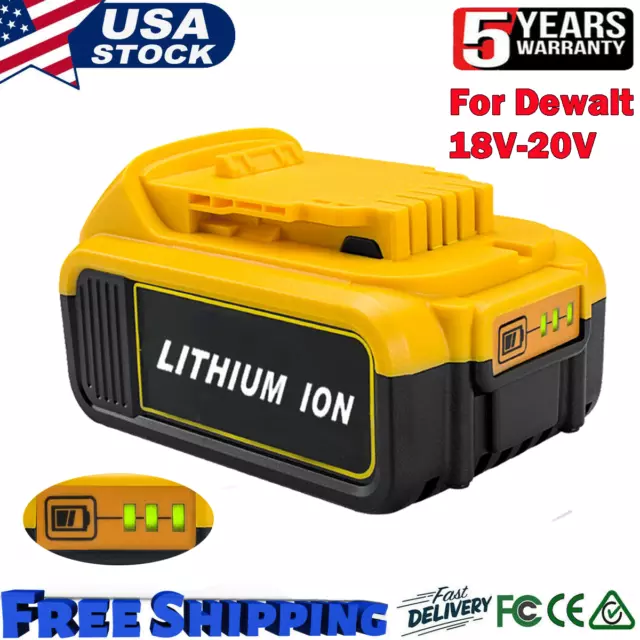 Battery for Dewalt 18V 20V Max XR 5.0Ah Li-ion DCB206-2 DCB205-2 DCB201-2 DCD771