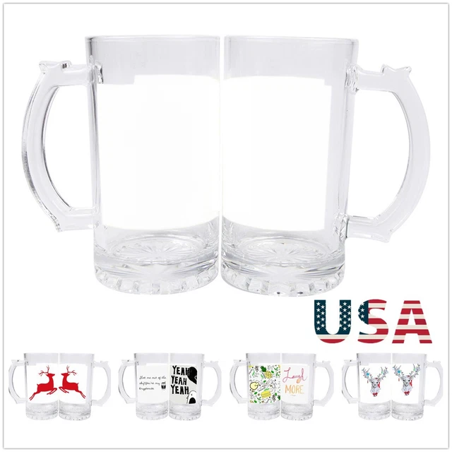 Bulk 24pcs 6oz Beer Mug Beer Cups Glass Sublimation Beer Blank Thick Material