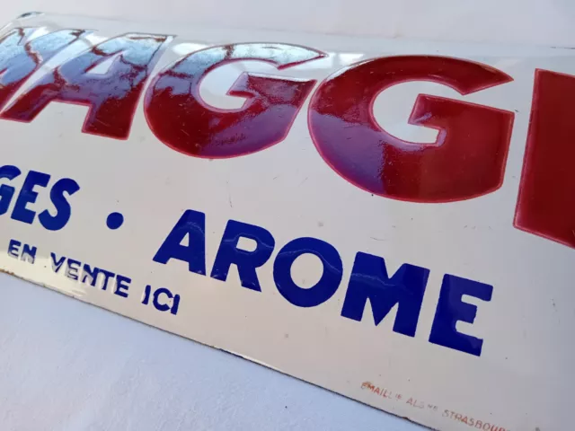 Ancienne Plaque émaillée Publicitaire Maggi Arome - Émaillerie ED. Jean