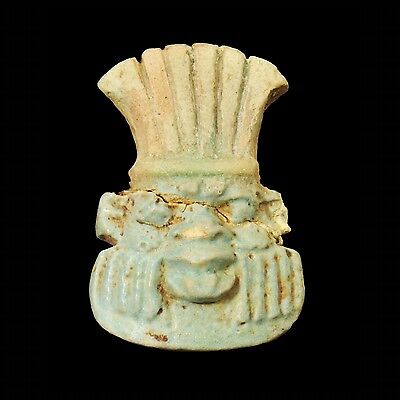 Ancient Egyptian Faience Amulet Of Bes