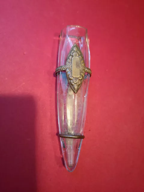Vase bouquetière voiture ancienne tacot Cristal monture bronze art deco
