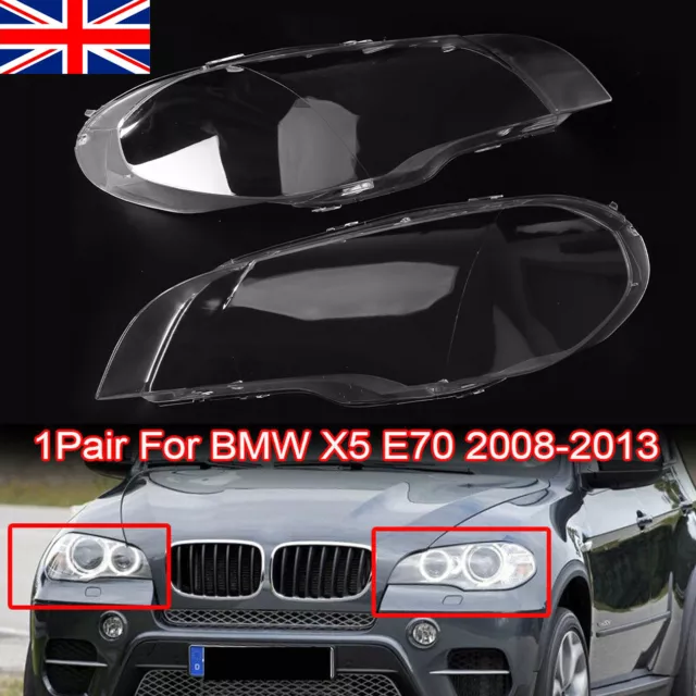  Headlight Lens Cover Replacement for BMW X6 E71 2008-2014,1  Pair Headlight Headlamp lense Clear Lens Cover. : Automotive