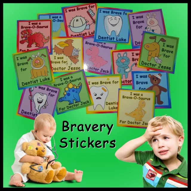 Personalised Doctor Bravery Stickers - Set of 35 - Many designs - Nurse, Dentist