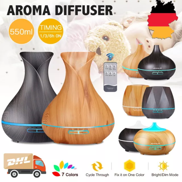 550ML Ultraschall Luftbefeuchter Aroma Diffuser Aromatherapie Humidifier 7 LED