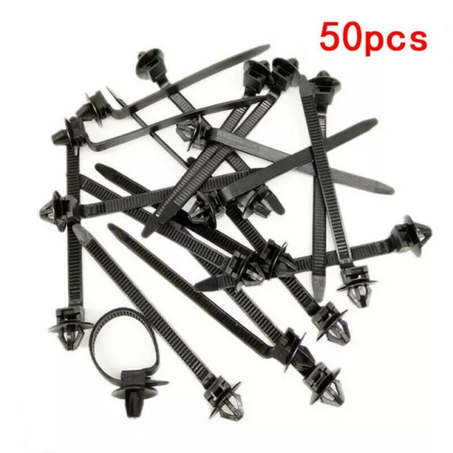 50 x serre-câbles clips en nylon métier à tisser collier de tuyau fixation fermeture à glissière