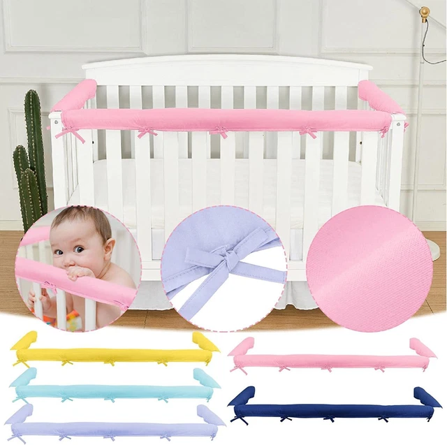 3Pcs Baby Cot Rail Cover Crib Teething Pad Guard Padded Soft Bumper Protector