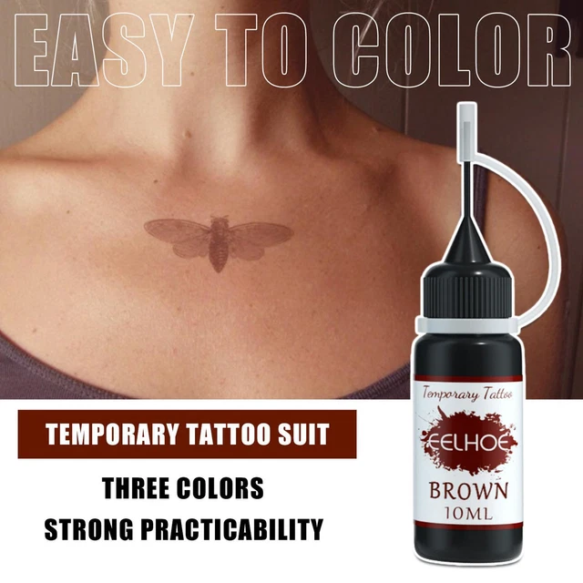 Waterproof Durable Temporary Tattoo Fluid W/ Hollow-Out J4R6 Pattern Templ/ L4Q3