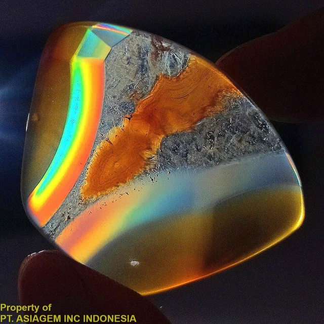 29ct 'A' Grade Rainbow IRIS AGATE ~Multi-Color Fire~ 1-of-a-kind ~100% Natural