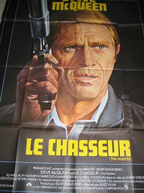 Affiche de cinéma ! Le Chasseur ! Steve McQueen ! 1981 !