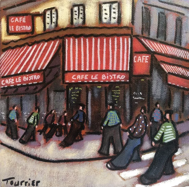 Tableau Peinture Paris café le bistro Tourrier