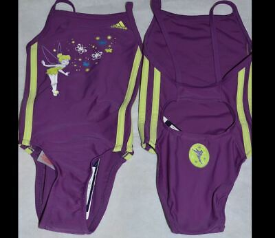 ADIDAS Tinkerbell Costume Da Bagno Età 3 - 4 Swim Suit Viola Disney Ragazze Bambini