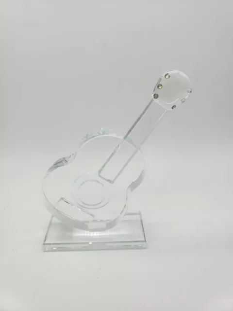 Oleg Cassini Crystal Guitar with Flaw 5.5in crystal clear good condition