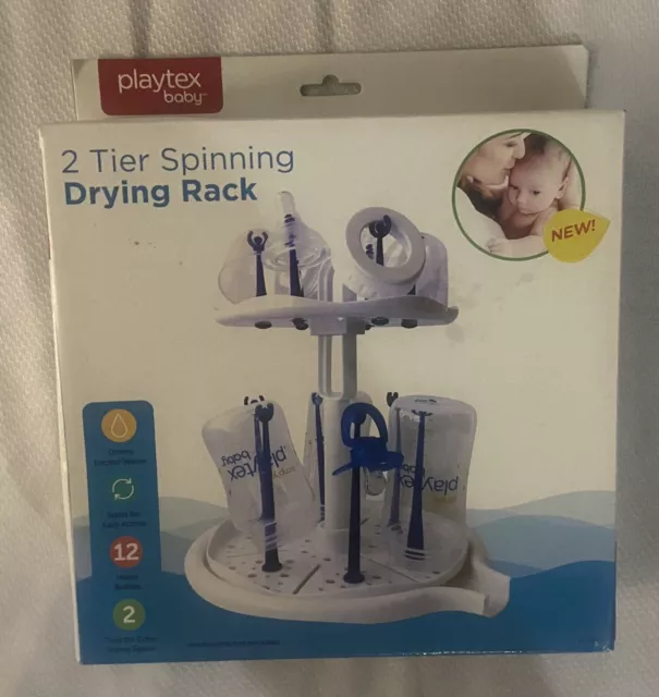 PLAYTEX BABY 2 Tier Spinning Drying Rack Hold Up To 12 Bottle