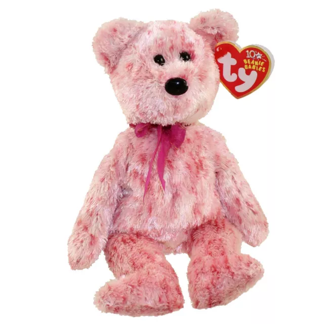 TY Beanie Baby - SMITTEN the Pink Bear (8.5 inch) - MWMTs Stuffed Animal Toy