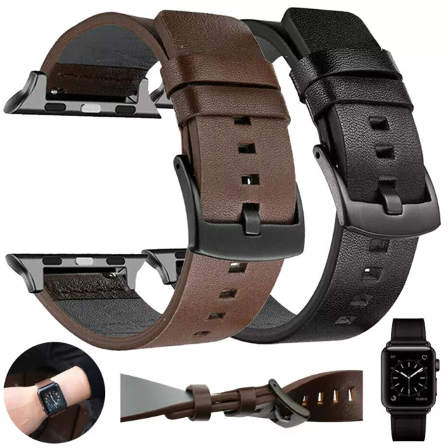 Ersatz Leder Armband Für Apple Watch Series 8 7 6 5 4 3 & SE 38mm/40mm/42mm/44mm