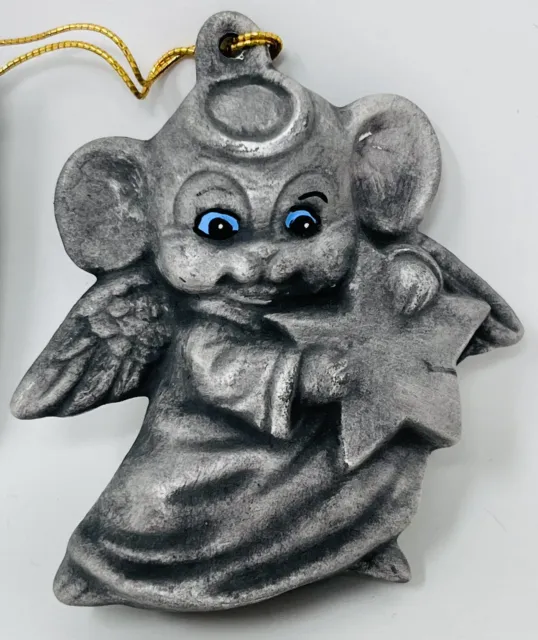 Angel Mouse Figure Ornament Made with Ash from Mt Saint Helens 1980 Vintage