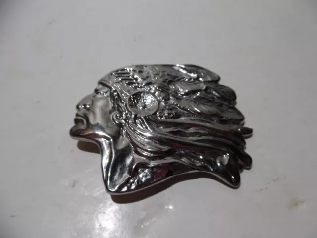 Native American Indian Chief Head Belt Buckle